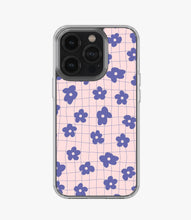 Load image into Gallery viewer, Purple Retro Flower Checkered Silicone Case