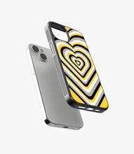 Load image into Gallery viewer, Yellow & Black Heart Y2K Glass Case