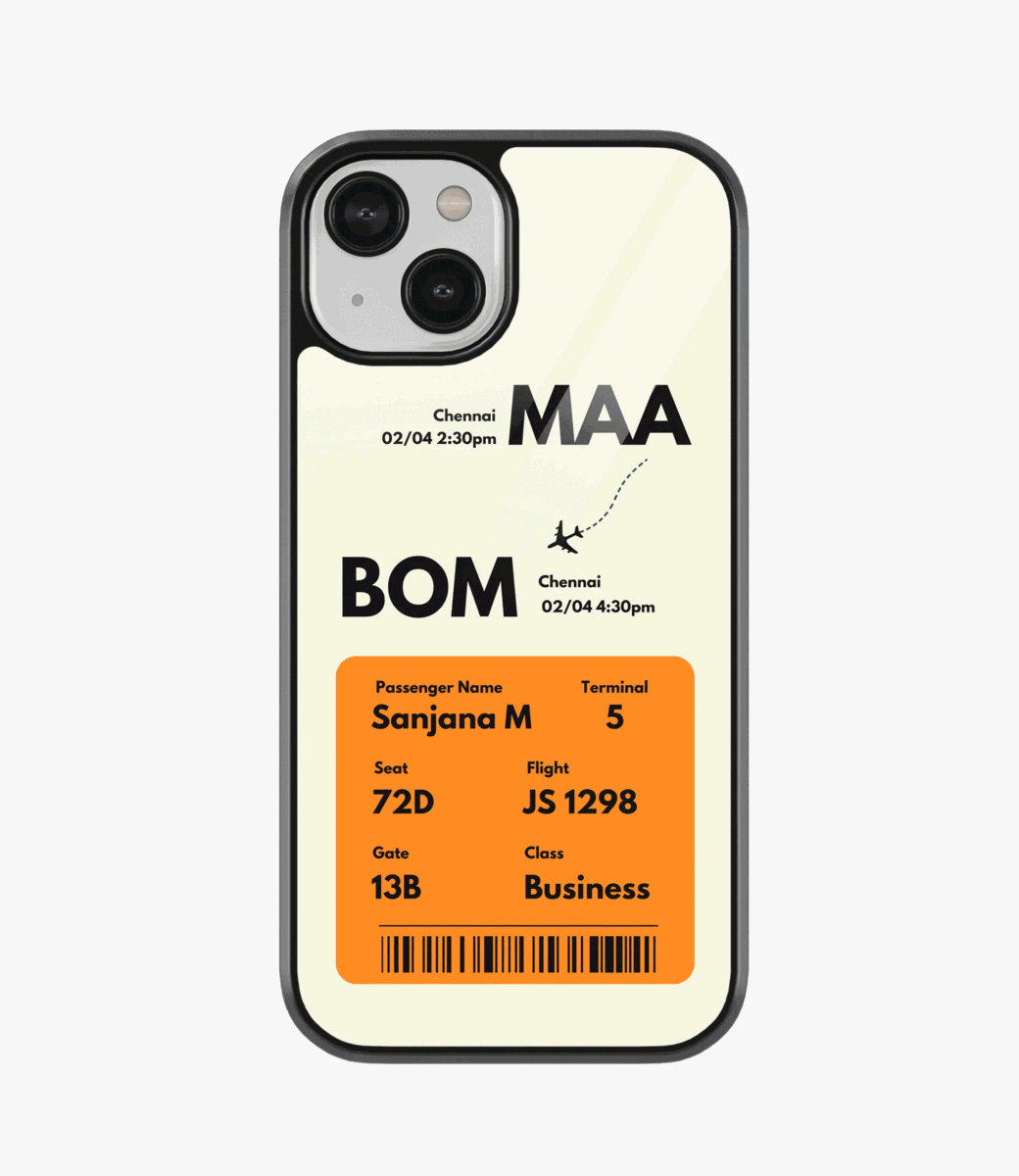 Boarding Pass Ticket Glass Case by The Case Company