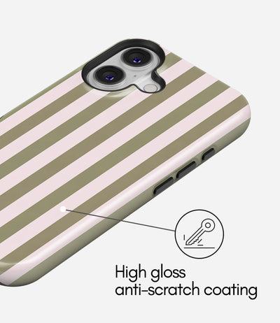Olive Blush Stripes Glossy Armoured Case