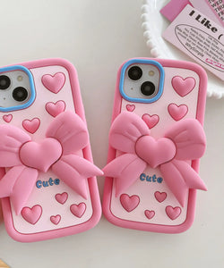 Pastel Cute Bow Soft Silicone Phone Case