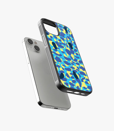 Marine Blue Camo Glass Case