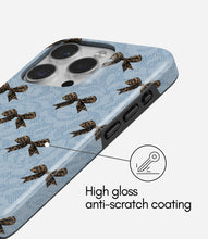 Load image into Gallery viewer, Leopard Bow Charm Glossy Armoured Case
