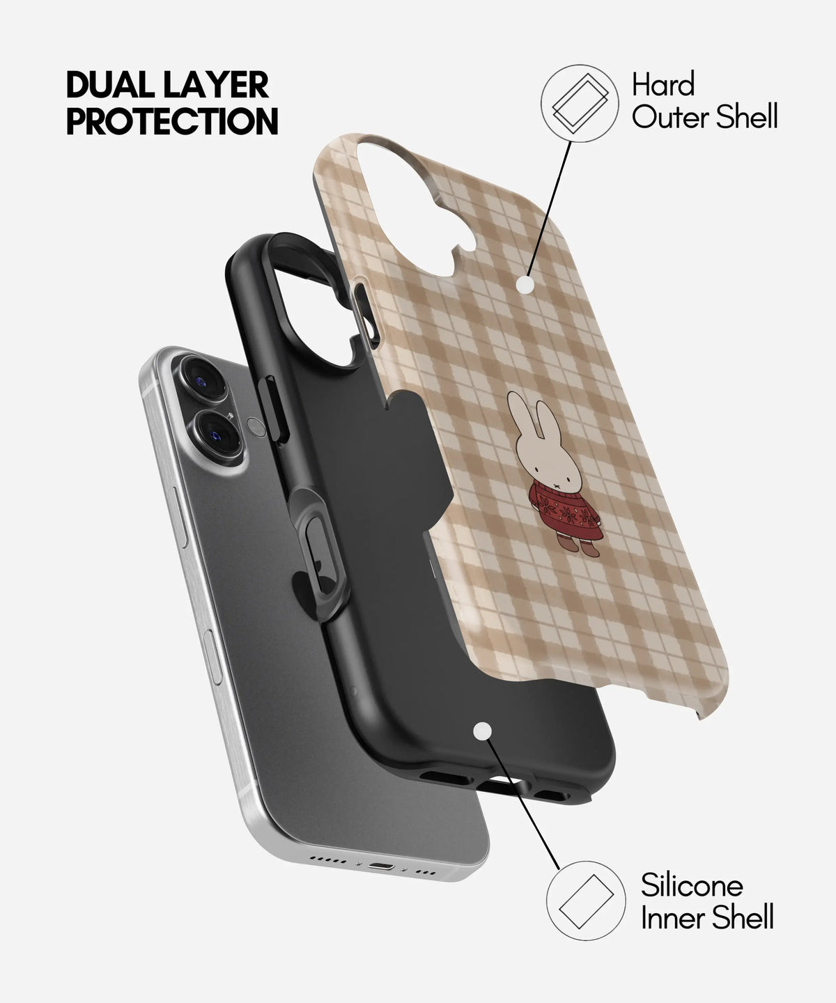 Cozy Bunny Gingham Glossy Armoured Case
