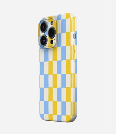 Blue Lemon Checkers Glossy Hard Case