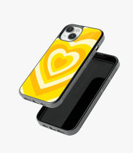 Load image into Gallery viewer, Y2K Yellow Hearts Glass Case
