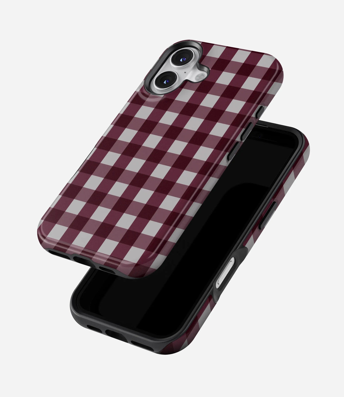 Cherry Wine Gingham Glossy Armoured Case