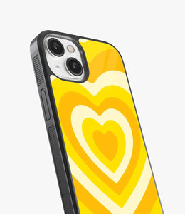 Y2K Yellow Hearts Glass Case