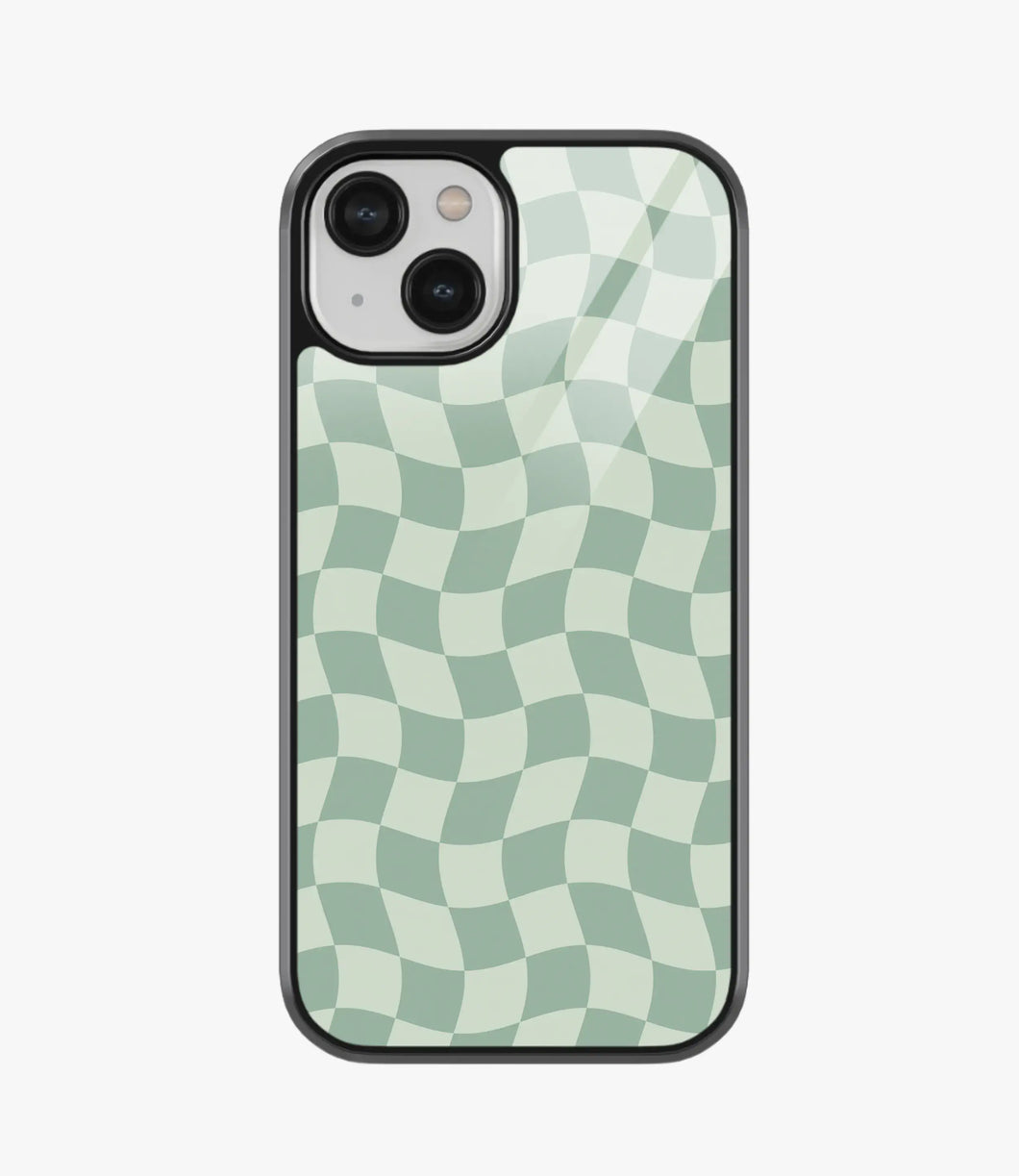 Minty Wave Glass Case
