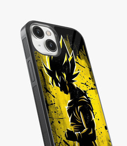 Yellow Goku Art Glass Phone Case