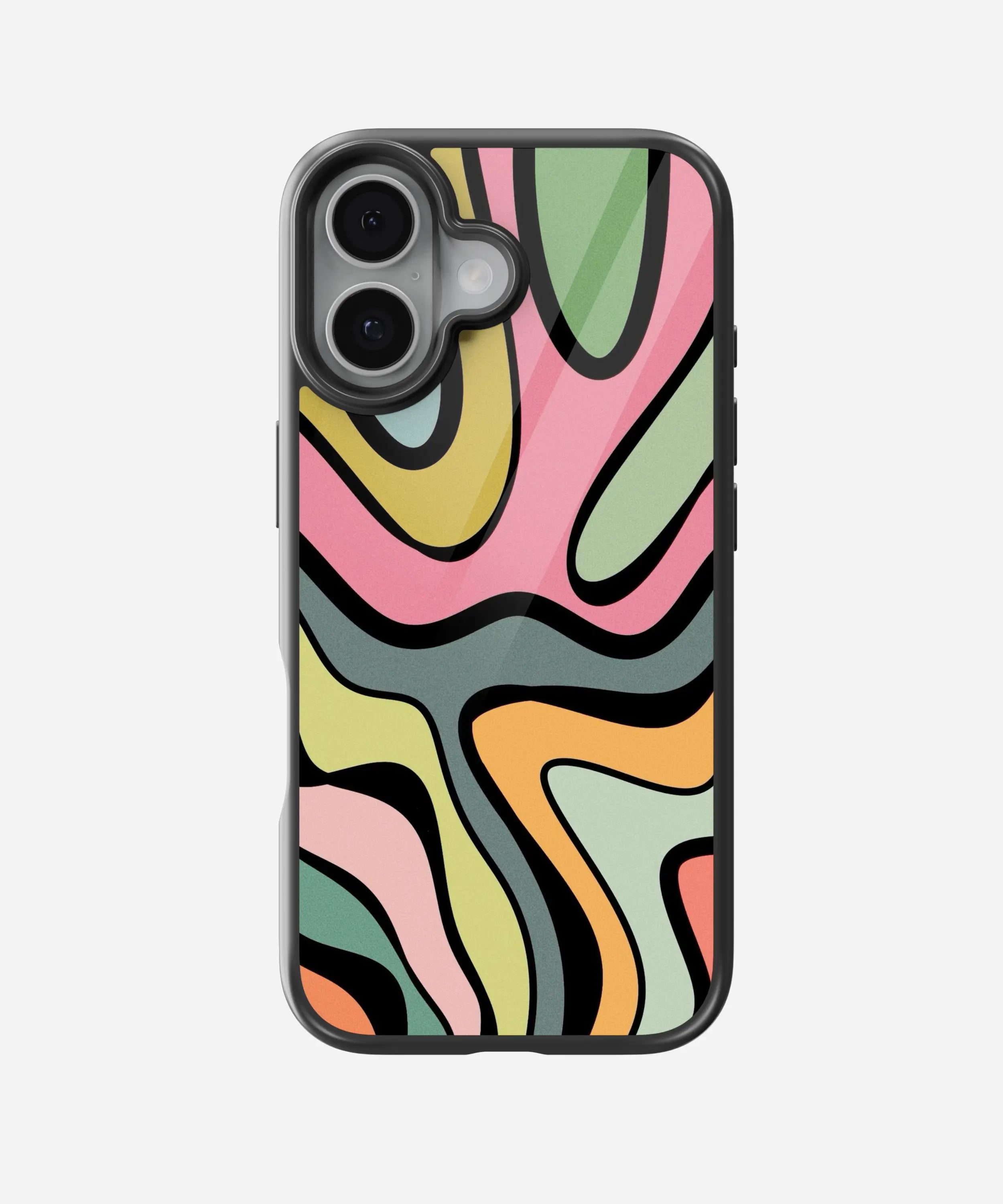 Abstract Grunge Waves Pattern Glass Case