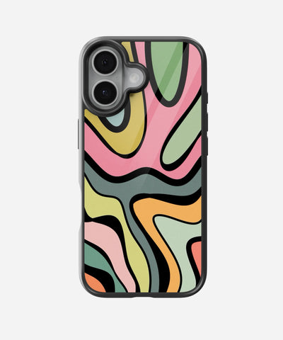 Abstract Grunge Waves Pattern Glass Case