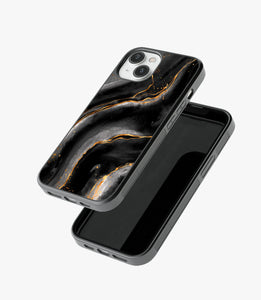Black Golden Marble Glass Case