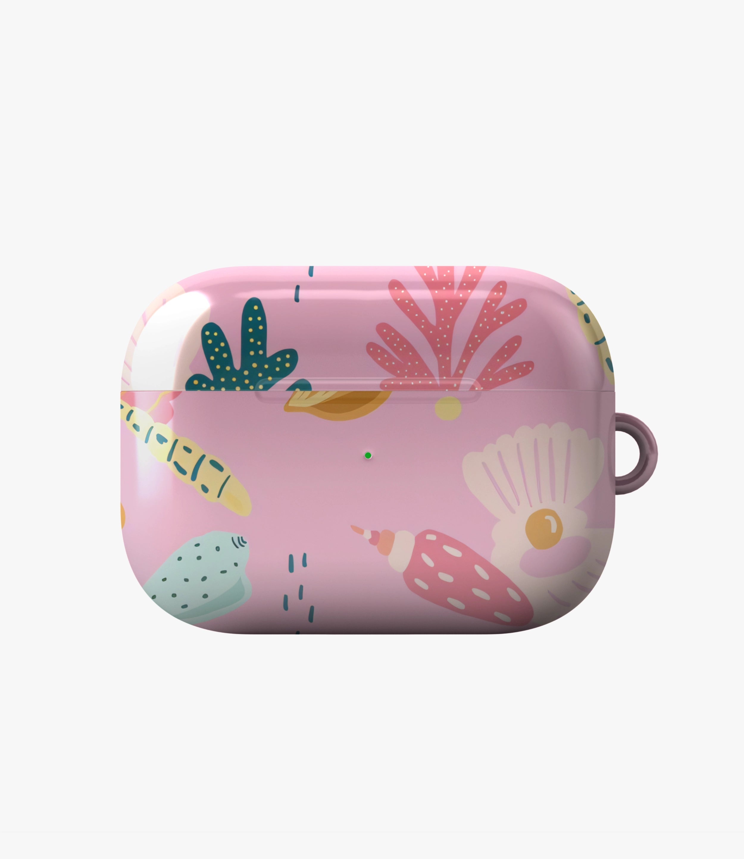 Pink Ocean Shells Glossy Airpod Case