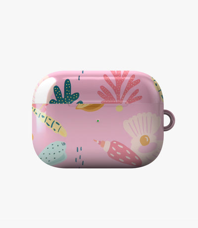 Pink Ocean Shells Glossy Airpod Case