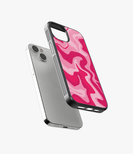 Retro Liquid Swirl Pink Glass Case