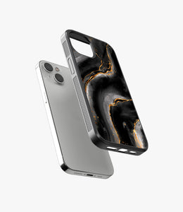 Black Golden Marble Glass Case