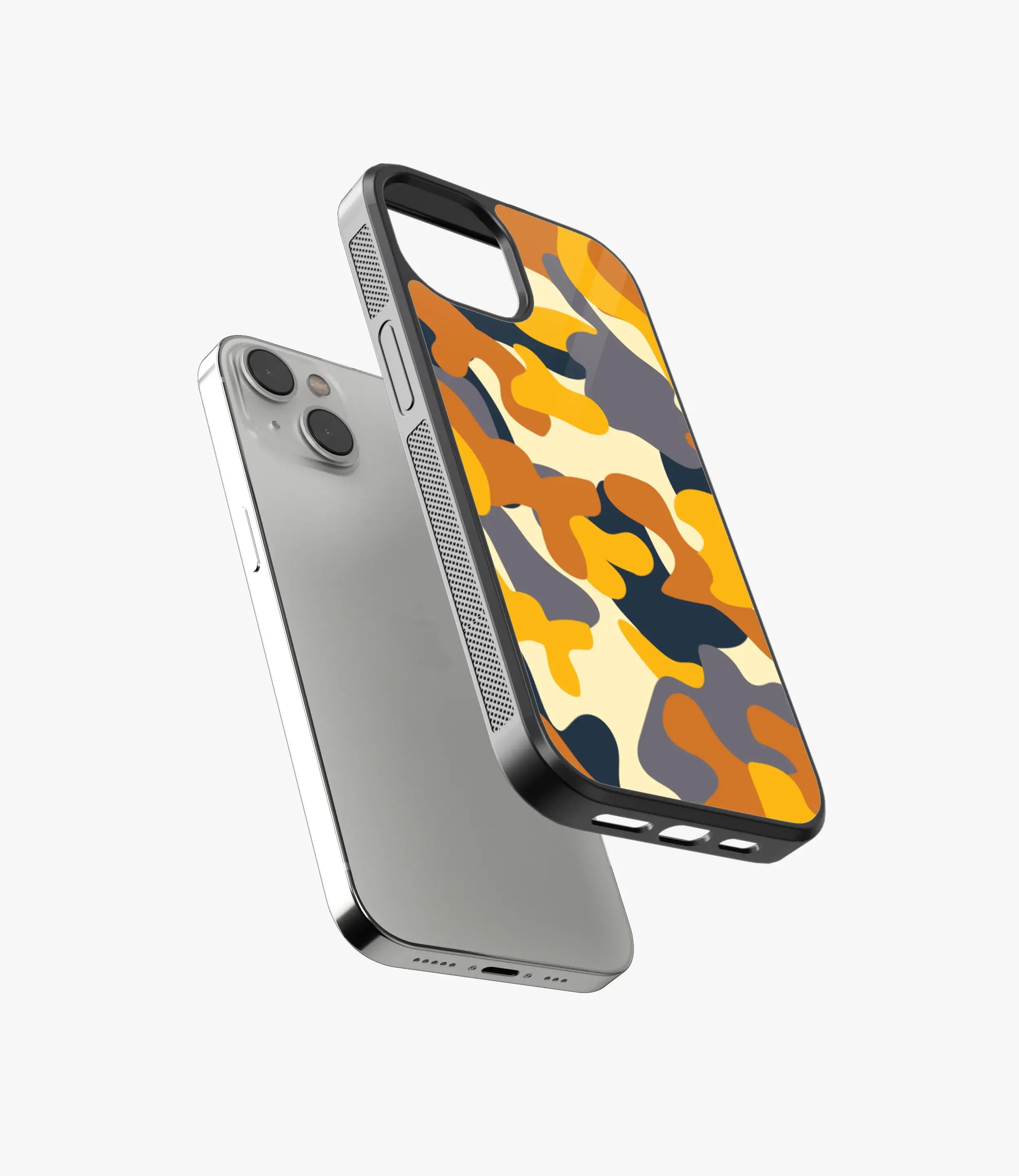 Yellow & Orange Camo Glass Case