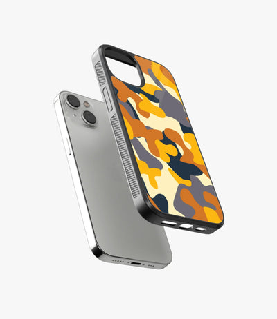 Yellow & Orange Camo Glass Case