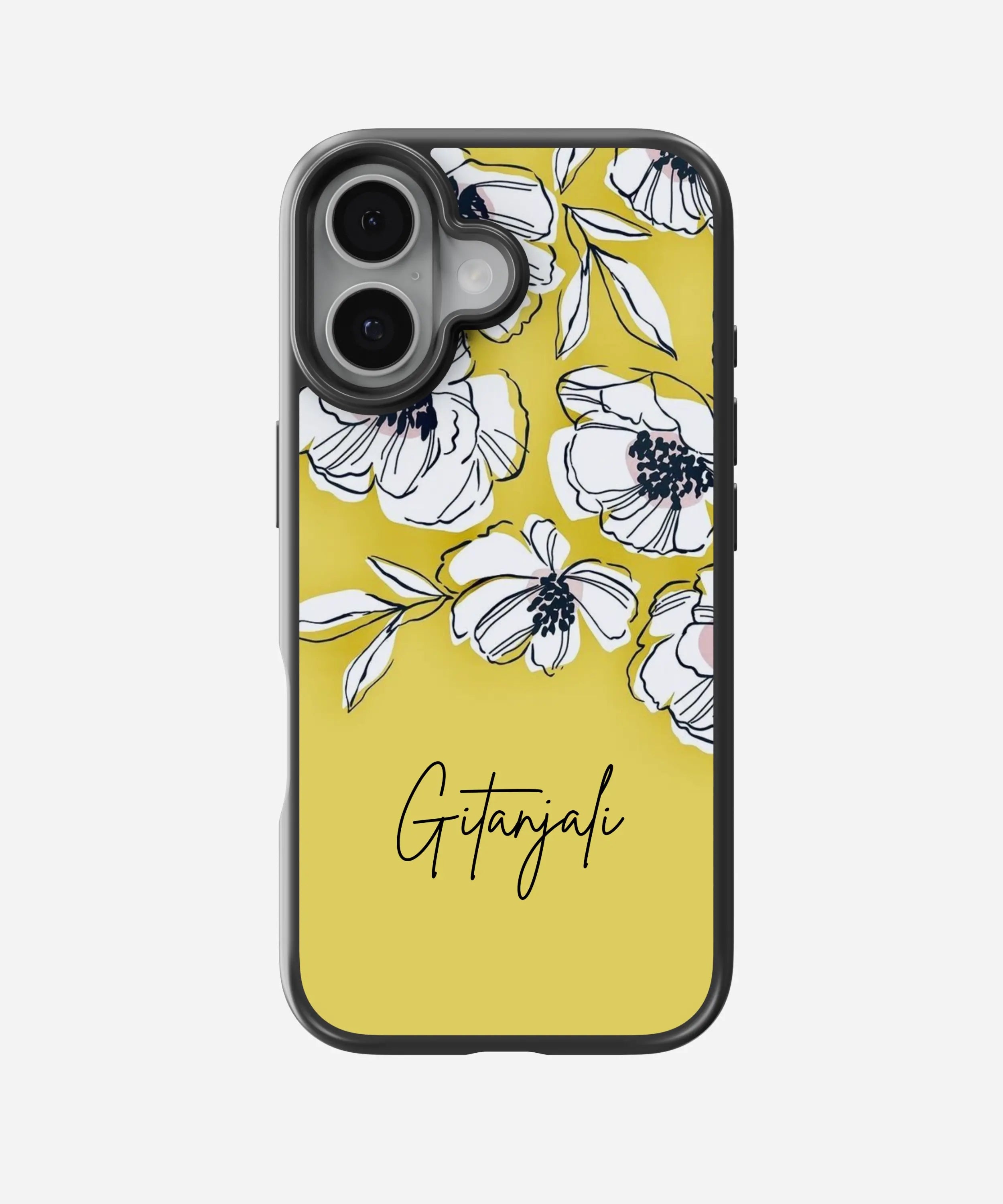 Floral Frenzy Custom Name Hybrid Matte Case