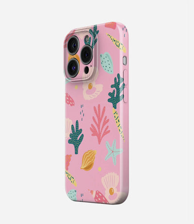 Pink Ocean Shells Glossy Hard Case