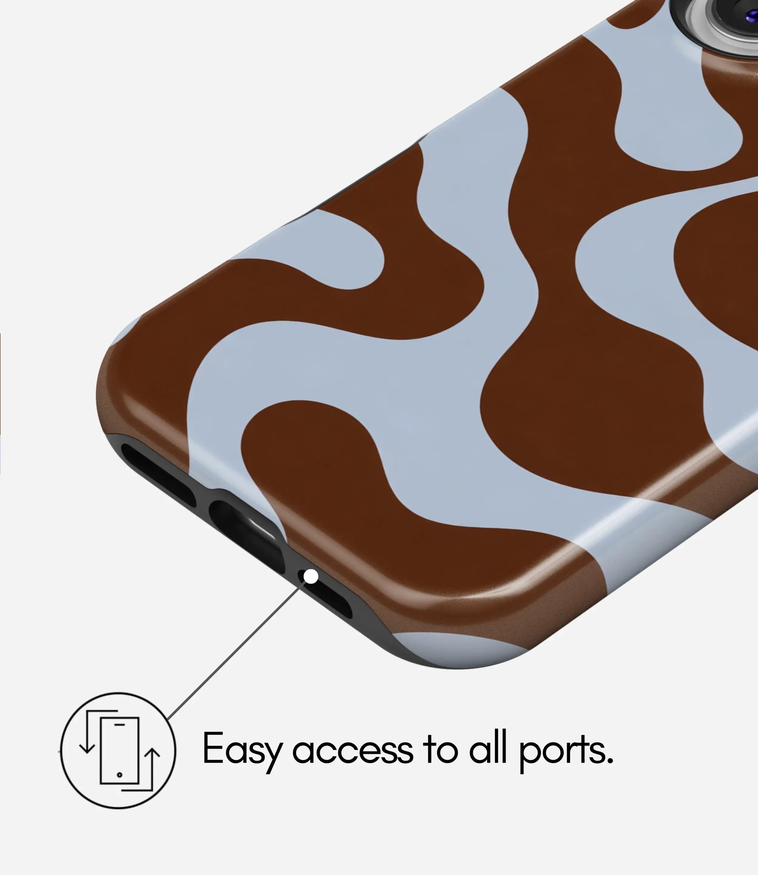 Mocha Melt Waves Glossy Armoured Case