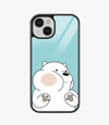 Cute White Bear Glass Case