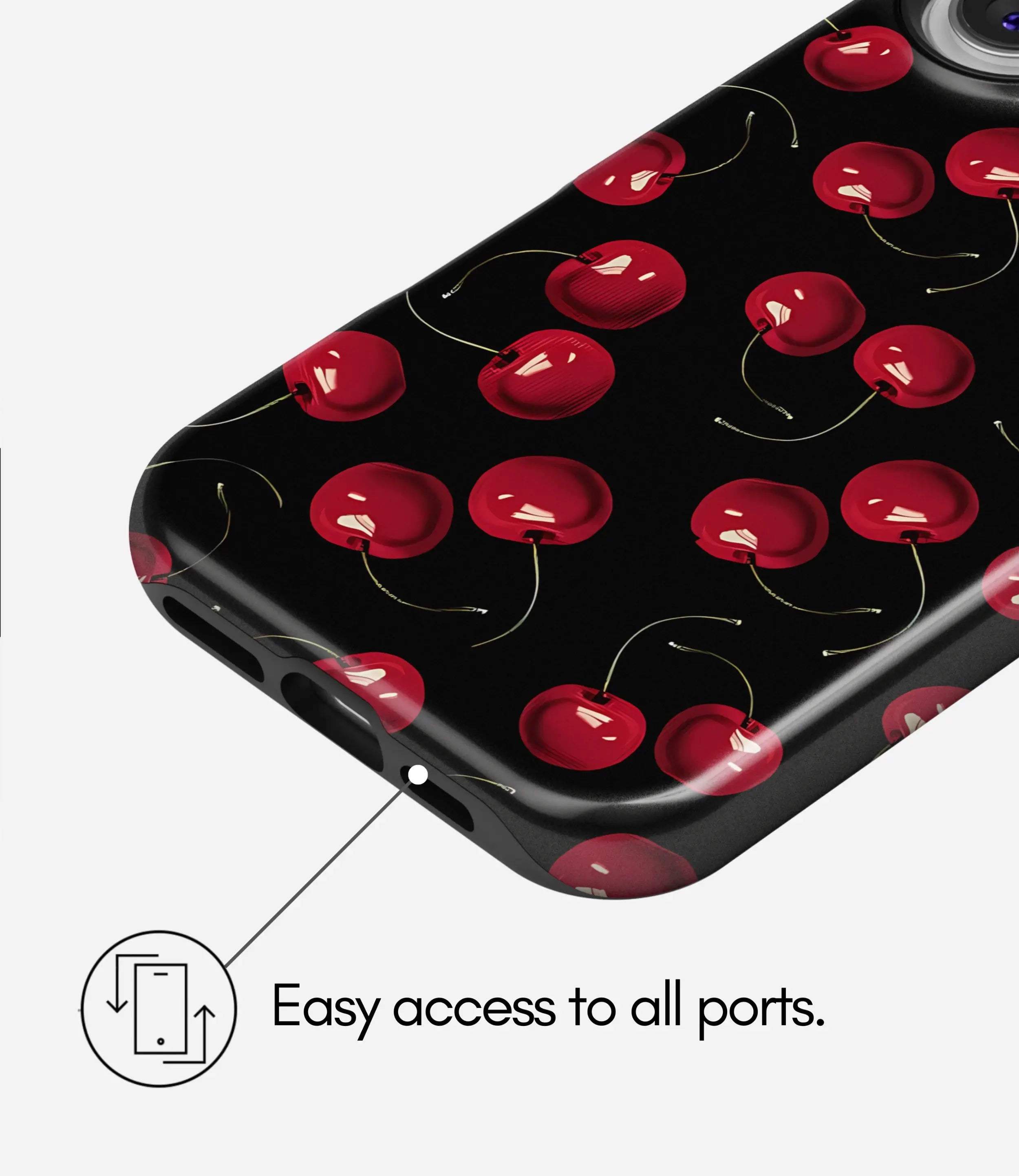 Midnight Cherries Glossy Armoured Case