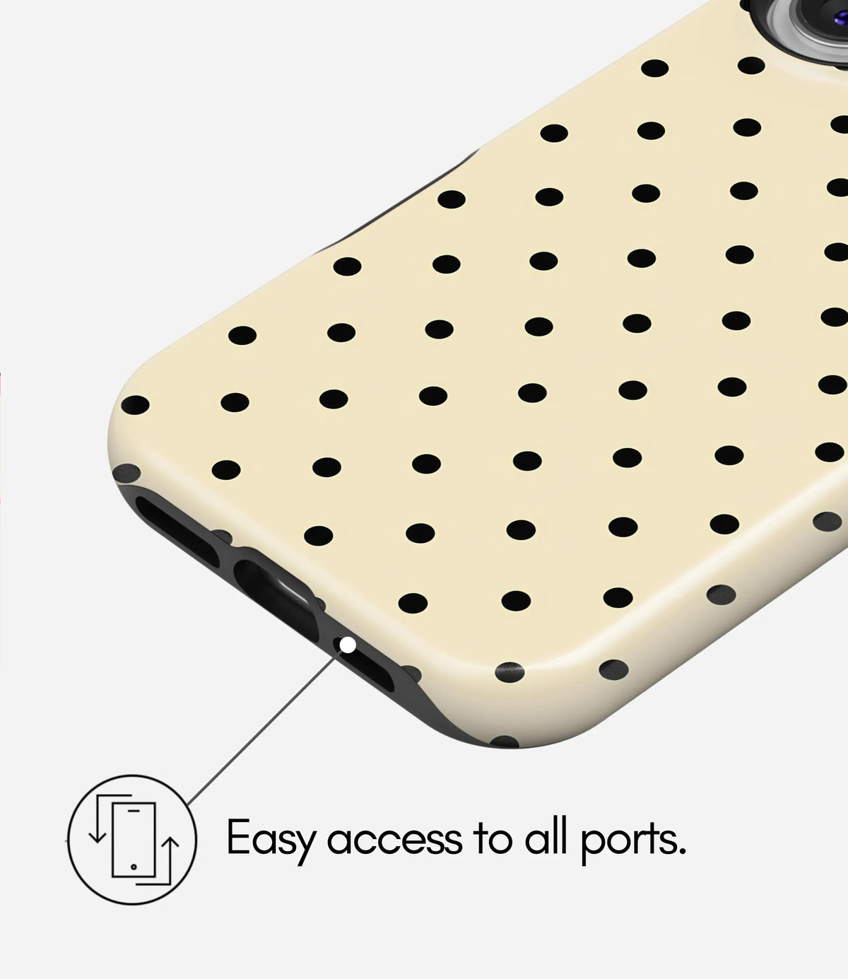 Dotty Cream Glossy Armoured Case