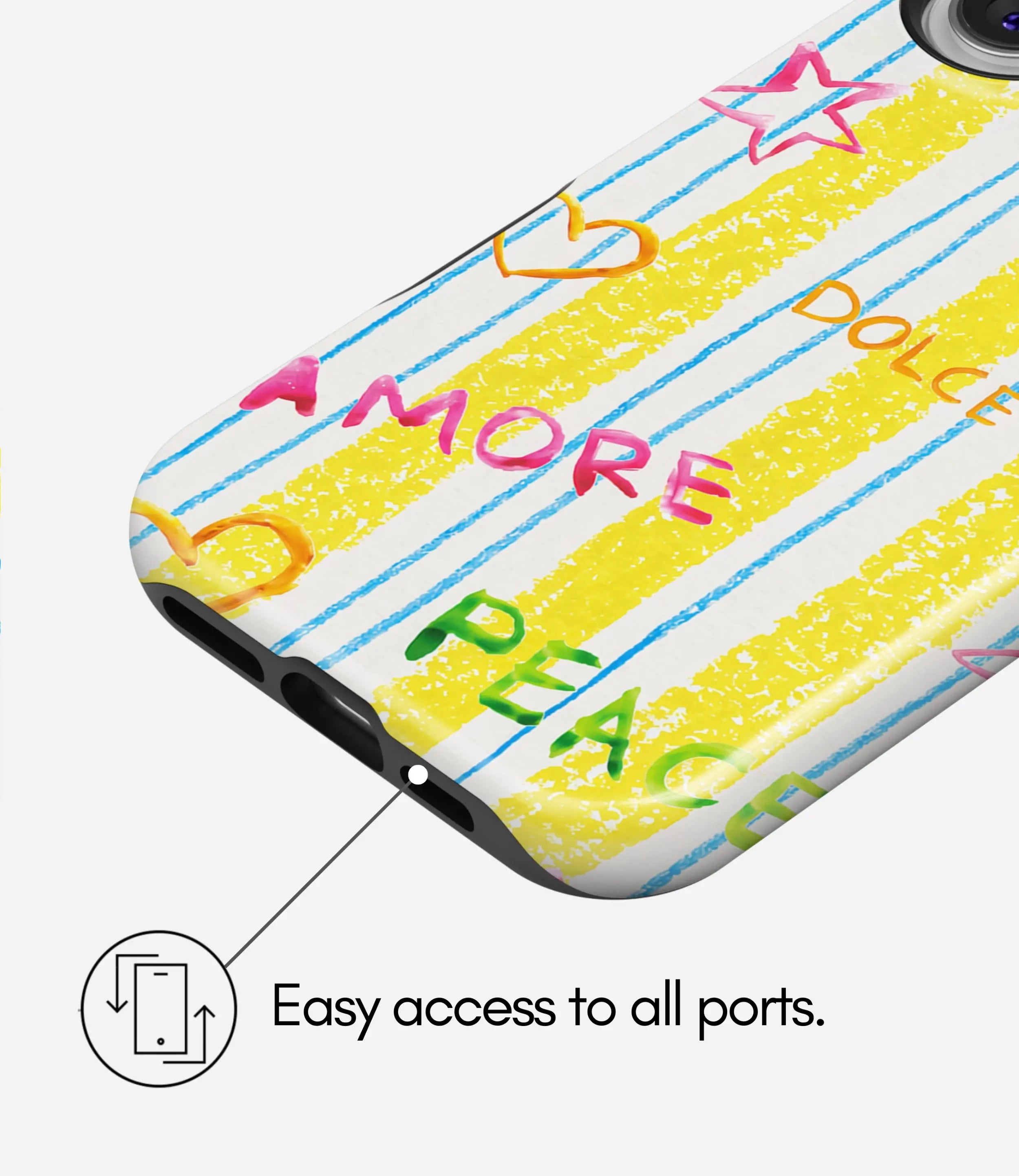 Amore Stripes Glossy Armoured Case