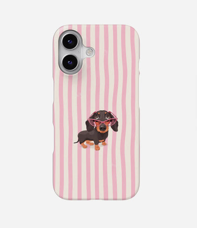 Doxie in Pink Glasses Hard Case