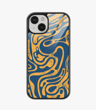 Load image into Gallery viewer, Abstract Yellow Fluid Pattern Glass Case
