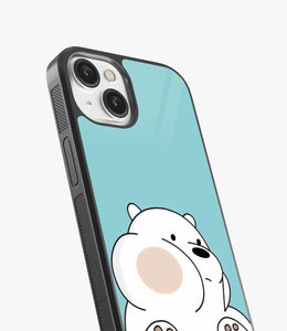 Cute White Bear Glass Case