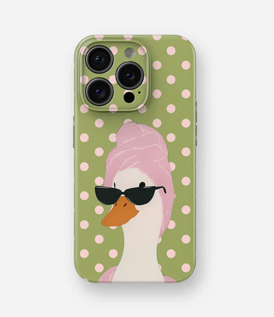 Polka Dot Spa Duck Glossy Hard Case