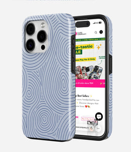 Blue Spiral Lines Glossy Armoured Case