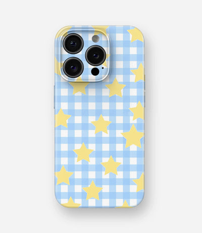 Blue Star Gingham Glossy Hard Case
