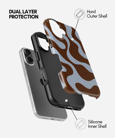 Mocha Melt Waves Glossy Armoured Case