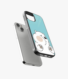 Cute White Bear Glass Case