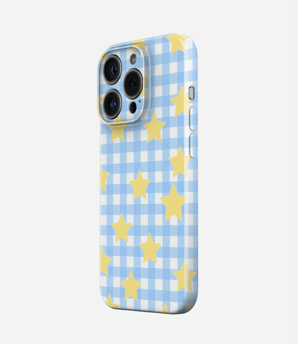 Blue Star Gingham Glossy Hard Case