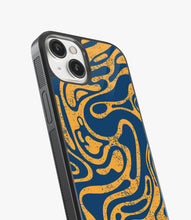 Load image into Gallery viewer, Abstract Yellow Fluid Pattern Glass Case
