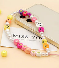 Load image into Gallery viewer, Colorful Smiley Beaded Phone Charm
