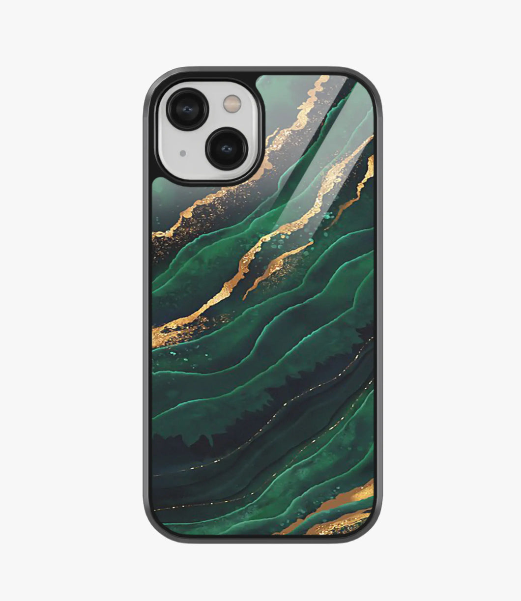Green Emerald Marble Glass Phone Case