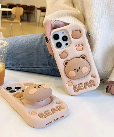 Cute Bear Soft Silicone Phone Case