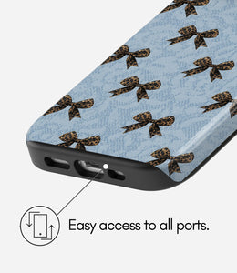 Leopard Bow Charm Glossy Armoured Case