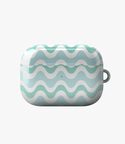 Minty Waves Glossy Airpod Case