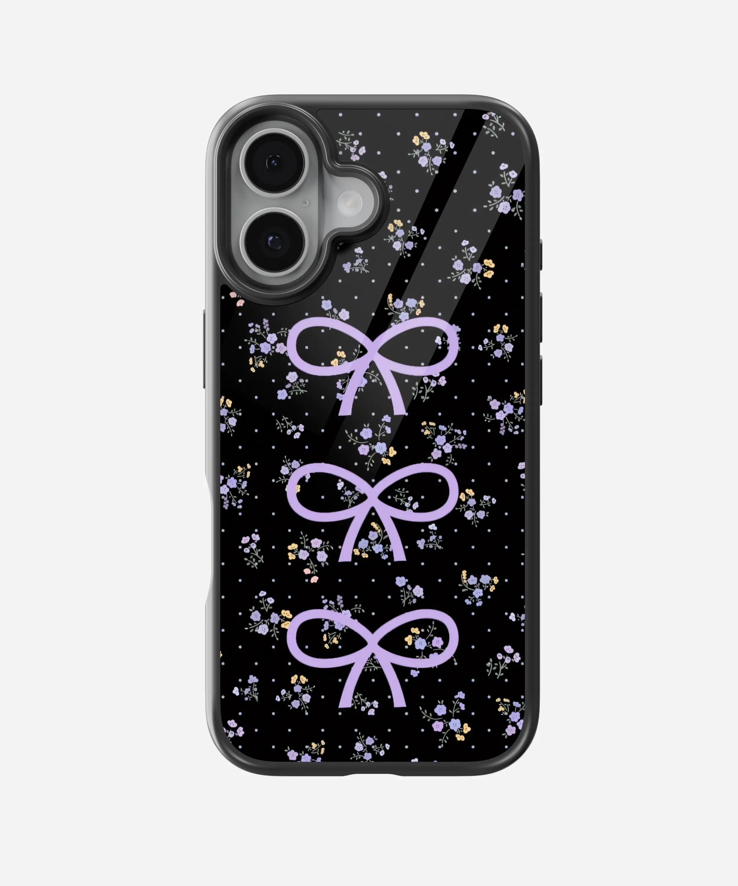 Midnight Bloom Bows Glass Case