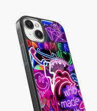 Load image into Gallery viewer, Who Made The Rules Neon Glass Case
