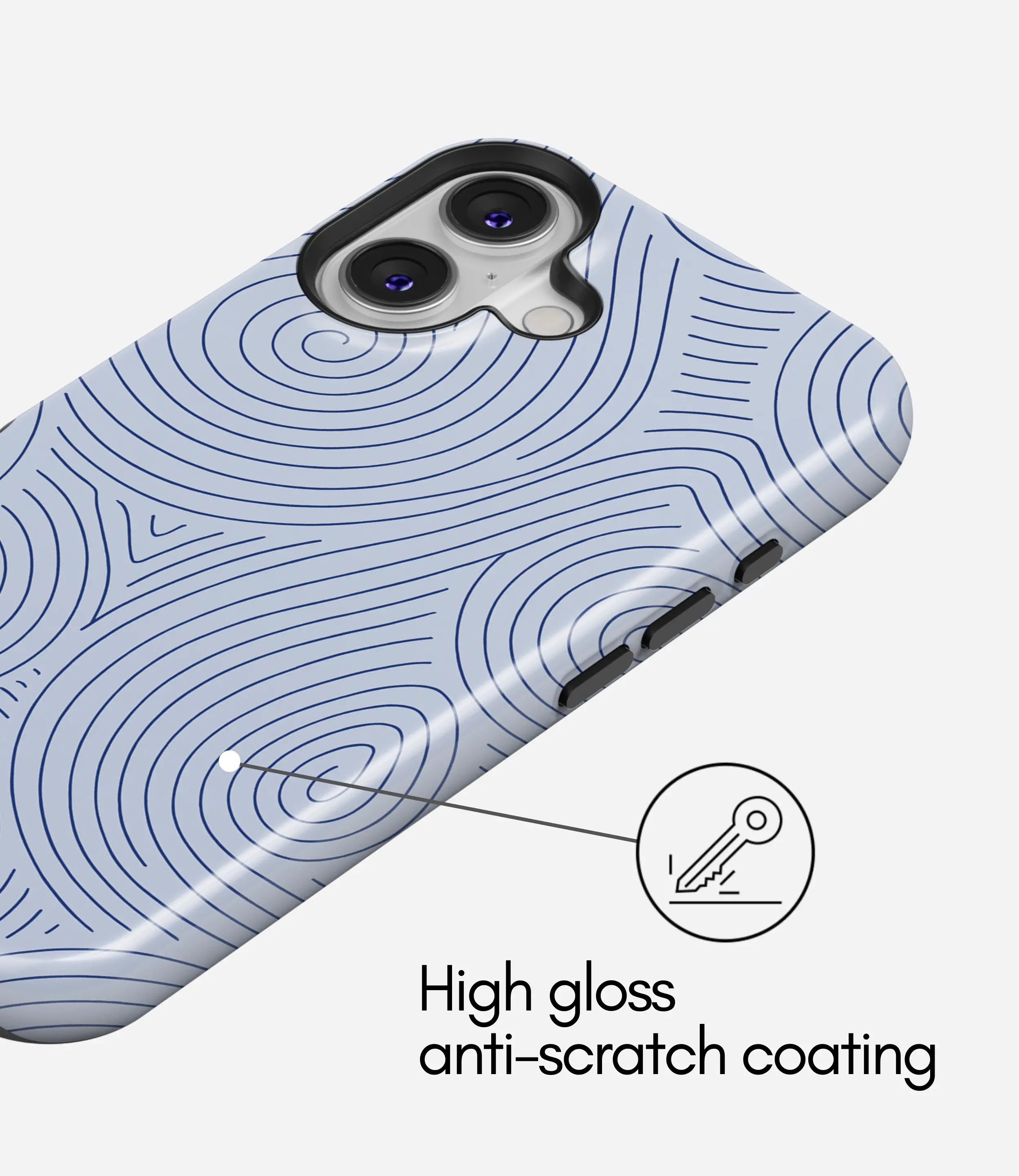 Blue Spiral Lines Glossy Armoured Case