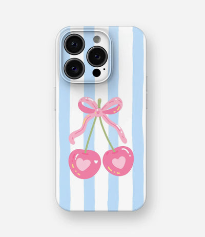 Cherry Heart Bow Glossy Hard Case