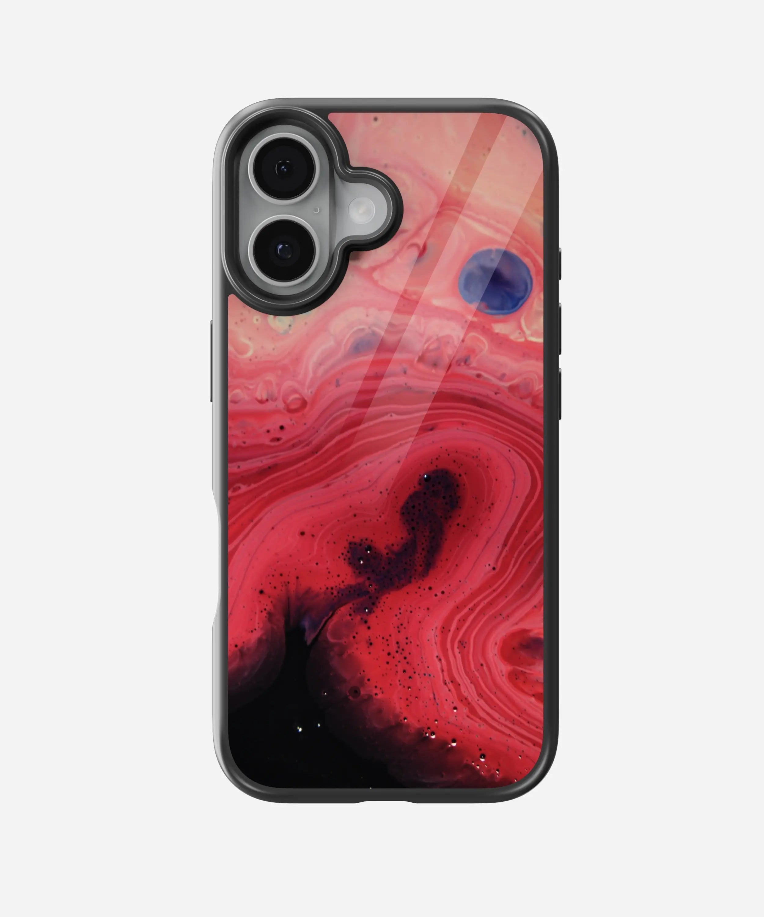 Vivid Burgundy Marble Glass Phone Case